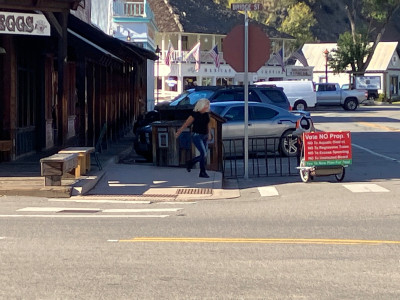 Bike trailer mobile sign